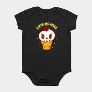Cute as Hell Funny Skull Ice Cream Halloween Baby Bodysuit